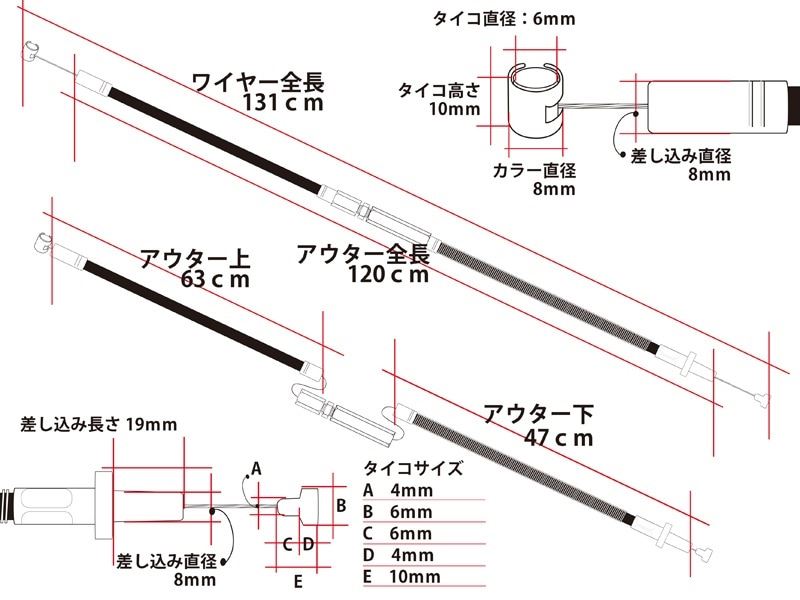 Clutch cable, standard length, 1 pc, Z1/Z2