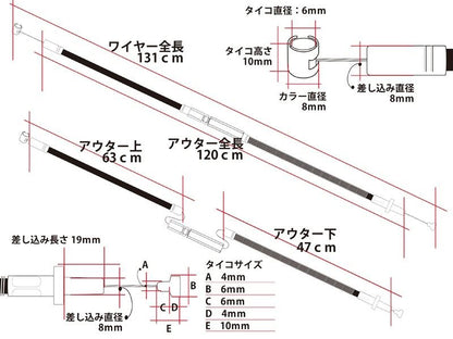 Clutch cable, standard length, 1 pc, Z1/Z2