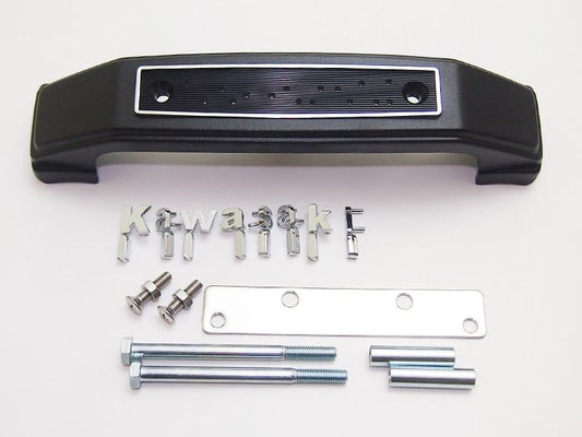 フォークカバーエンブレム ステー付 小文字/Kawasaki ブラック ゼファー750 ゼファー400/カイ