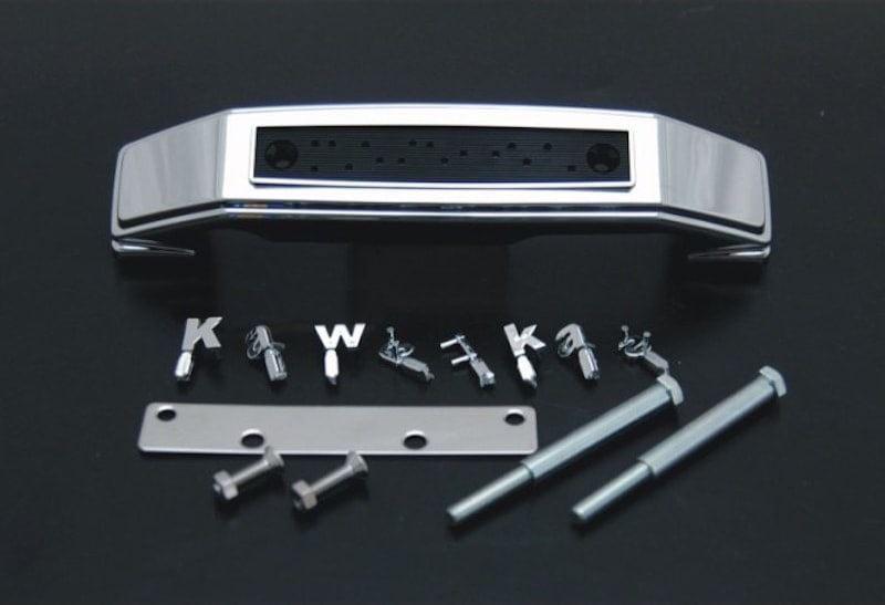 フォークカバーエンブレム ステー付 小文字/Kawasaki メッキ ゼファー750 ゼファー400/カイ