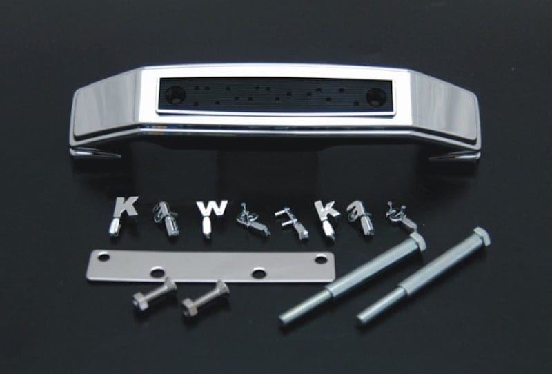 フォークカバーエンブレム ステー付 小文字/Kawasaki メッキ ゼファー1100