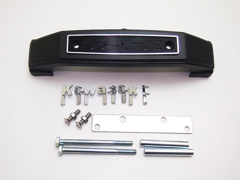 フォークカバーエンブレム ステー付 小文字/Kawasaki ブラック ゼファー1100