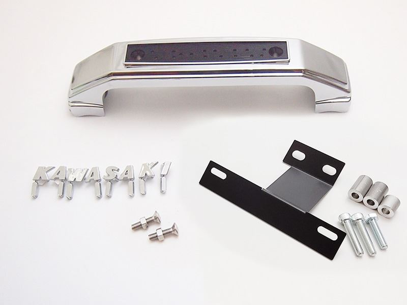 フォークカバーエンブレム ステー付 大文字/KAWASAKI メッキ Z900RS/CAFE