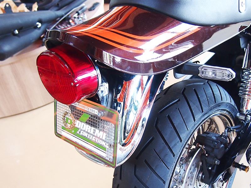 Z1スタンダード鉄メッキリアフェンダー 赤ランプセット 純正ウインカー対応型 Z900RS/CAFE