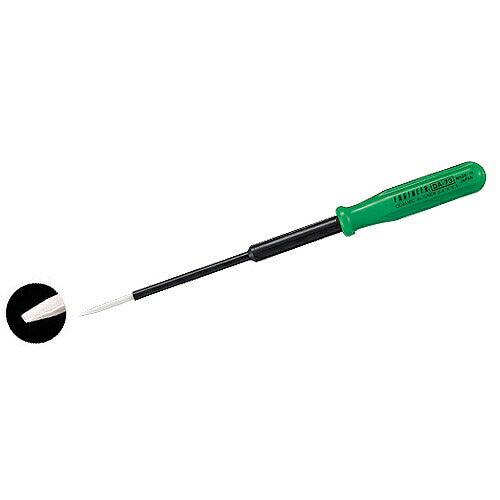 セラミック調整ドライバー サイズ：全長149mm 材質：ジルコニア系ファインセラミックビット 先端サイズ：-0.4X0.9mm 対辺：2.0mm ビット長：20mm