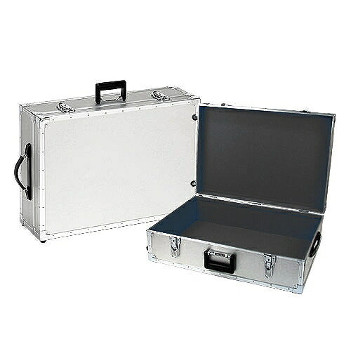 アルミトランク 本体外寸(内寸)：666(650)X466(450)X210(197)mm 重量：7.4kg 耐荷重：20kg 付属：カギ付 キャスターサイズ：φ30mm