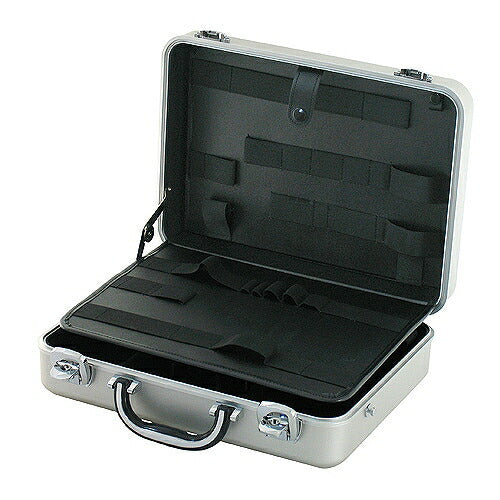 アルミアッタシュケース 本体外寸(内寸)：368(347)X268(247)X110(99)mm 重量：2.5kg ツールパネルサイズ：330×230