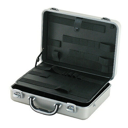 アルミアッタシュケース 本体外寸(内寸)：368(347)X268(247)X110(99)mm 重量：2.5kg ツールパネルサイズ：330×230