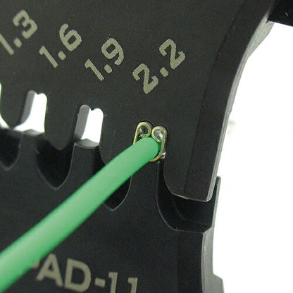 精密圧着ヘﾟンチ ダイス交換式 サイズ：205mm 材質：特殊合金鋼(本体･ダイス)､ABS(ストッパー)