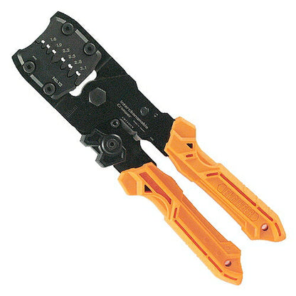 精密圧着ヘﾟンチ ダイス交換式 サイズ：205mm 材質：特殊合金鋼(本体･ダイス)､ABS(ストッパー)