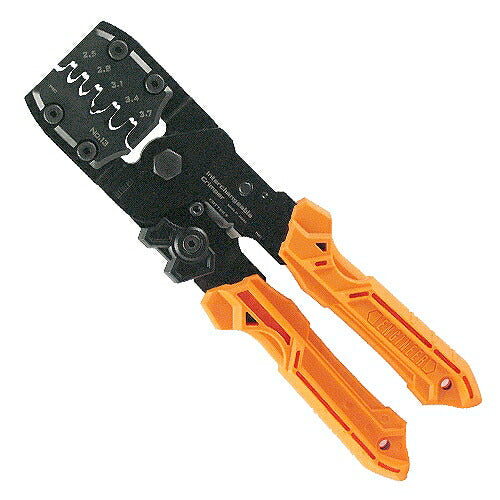 精密圧着ヘﾟンチ ダイス交換式 サイズ：205mm 材質：特殊合金鋼(本体･ダイス)､ABS(ストッパー)