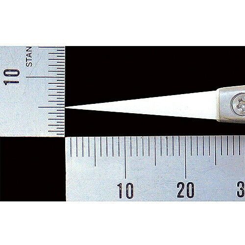 セラミックピンセット 標準先細タイプ ピンセット サイズ：130X10mm 材質：非磁性ステンレス(本体部)､ジルコニアセラミック(チップ部) 先端サイズ：0.5mm チップ耐熱温度：1000℃