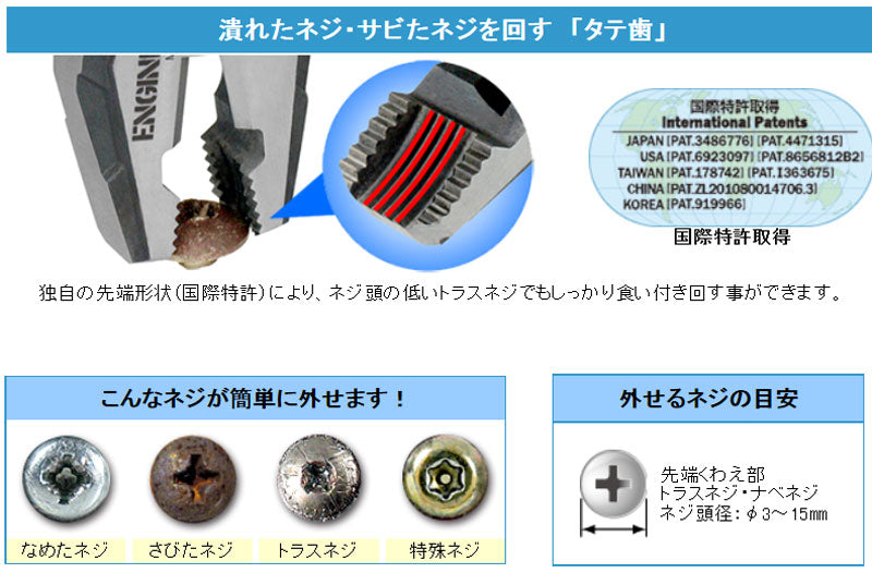 【アウトレット】PZ-59 PZ59 ホルダー付き ペンチ プライヤー エンジニア ネジザウルス RX ねじ外し 工具 ネジザウルスRX PZ-59