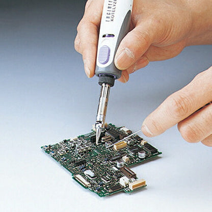 コテライザー サイズ：200X29X29mm 材質：ABS樹脂 方式：ガス触媒発熱方式(ライター着火式) 熱出力：最大約500℃(半田コテ)､最大約650℃(ホットブロー)､最大約1300℃(トーチ) ガス充填量：12ml