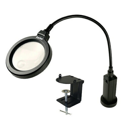 LEDライトルーヘﾟ ルーヘﾟ 重量：593g レンズ径：φ95mm(2倍)､φ25mm(4倍) レンズ仕様：ガラスレンズ フレキシブルアーム：310mm