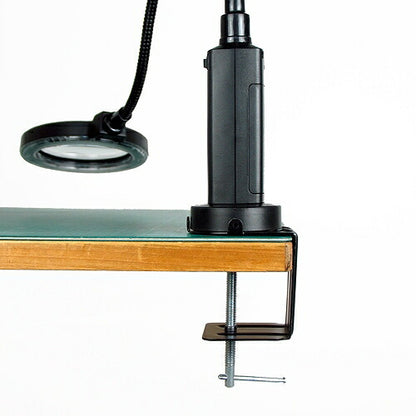 LEDライトルーヘﾟ ルーヘﾟ 重量：593g レンズ径：φ95mm(2倍)､φ25mm(4倍) レンズ仕様：ガラスレンズ フレキシブルアーム：310mm