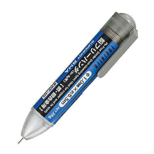 鉛フリーハンダ 線径：1.0mm NET：26g 規格：JIS-AA級MIL-RMA規格対応 ハンダ合金：Sn96.5%､Ag3%､Cu0.5% フラックス含有量：3.5% フラックス：有機アミン系特殊活性ロジン(非塩素系) 融点：217℃