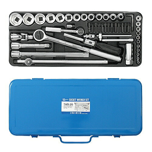 ソケットレンチセット サイズ：450X200X55mm 材質：スチール(ケース部)､クロムモリブデン鋼(ソケット部)､クロムバナジウム鋼(ラチェットハンドル部)