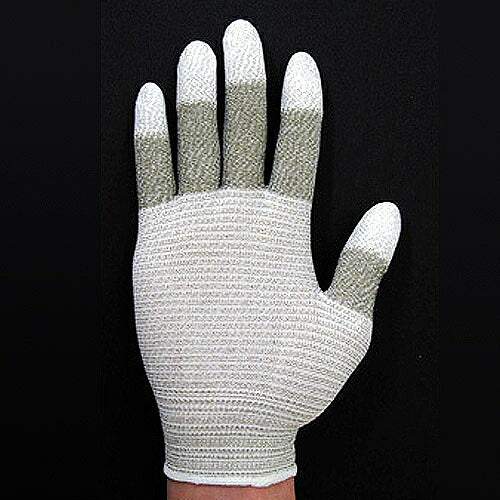 導電性手袋 フィンガーコート M サイズ：M 重量：17g 表面抵抗値：1X105～106Ω コーディング：フィンガーコート