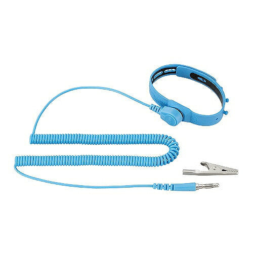 クリーンルーム用リストストラップ 電流制限抵抗値：1MΩ±10KΩ(コード部)､15KΩ±3KΩ(リストバンド部) 長さ：実用約1.8m