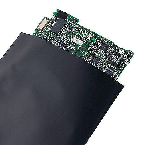 帯電性バッグ 100枚 サイズ：300X450mm 表面抵抗値：5X103(20℃/湿度50%) 厚み：50μm 入数：100枚