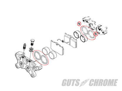 125×4キャリパー用 リビルドキット 96年以降 補修部品