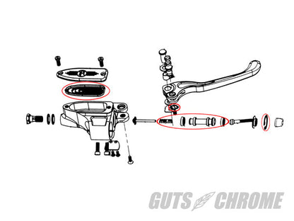 Contourマスター フロント用 リビルドキット 9/16”ボア シングルキャリパー用 補修部品