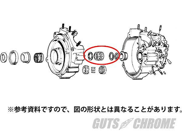 V-TWIN製 ライトクランクケースベアリングアッシー 58-86年BT