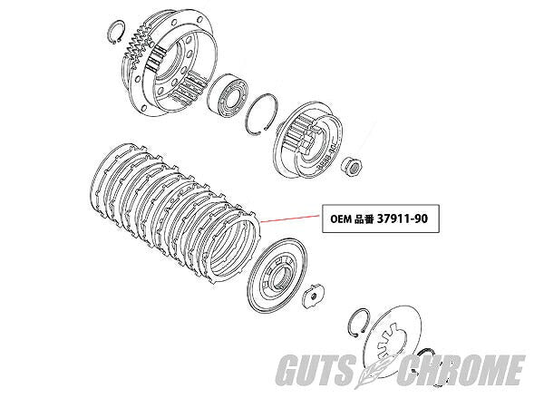 クラッチフリクションプレート 90-97年 BT用 91- XL用