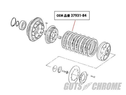 クラッチフリクションプレート L84-89年 ビッグツイン用