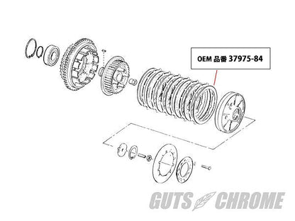 クラッチスチールプレートセット L84-89年 ビッグツイン用