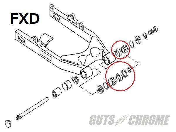 スイングアーム ベアリングASSY XL883/1200 FXD