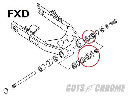 スイングアーム ベアリングASSY XL883/1200 FXD