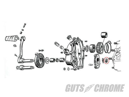 V-TWIN 4速キックシャフトナット OEM7911