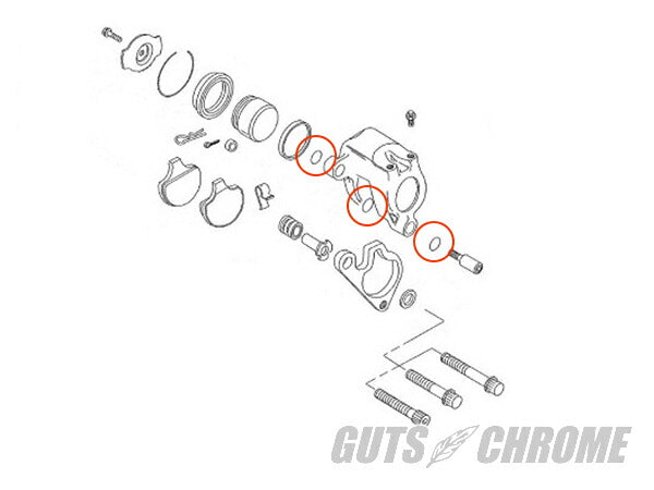 V-TWIN フロントキャリパーマウント Oリング 10個入 エボビッグツイン スポーツスター