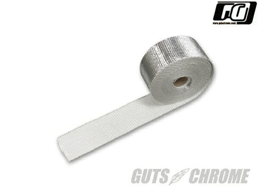 エキゾーストラップ マフラー用断熱材 シルバー ホワイト×アルミテープコート 7.5m