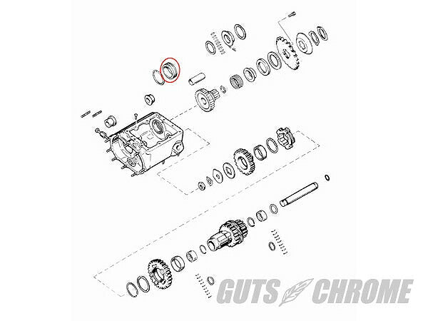 V-TWIN製 4速T/Mメインシャフトベアリングレース 37-76BT