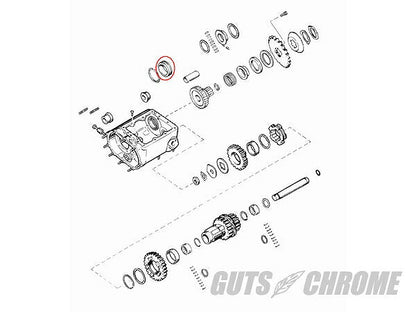 V-TWIN製 4速T/Mメインシャフトベアリングレース 37-76BT