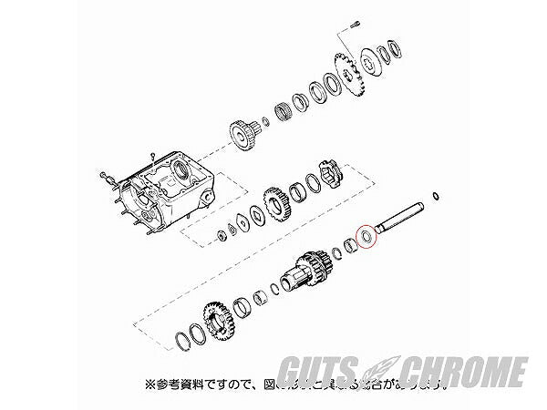 V-TWIN製 4速T/Mカウンターシャフトギアローラーワッシャー 0.060