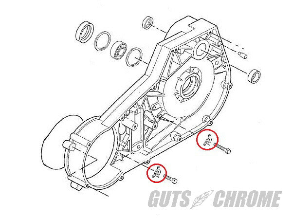 V-TWIN インナープライマリーカバーロックタブ 10個入 5速ビッグツイン