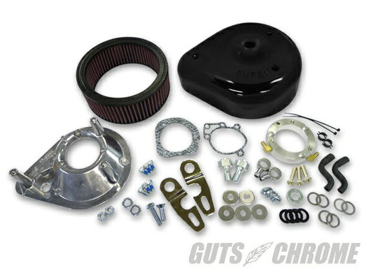 S\U0026S エアクリーナーキット グロスブラック 91年以降XL CV\U0026EFI