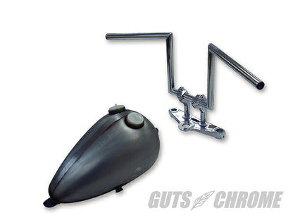 Chrome Z-Bar Handlebars 10 inch, No Dimples