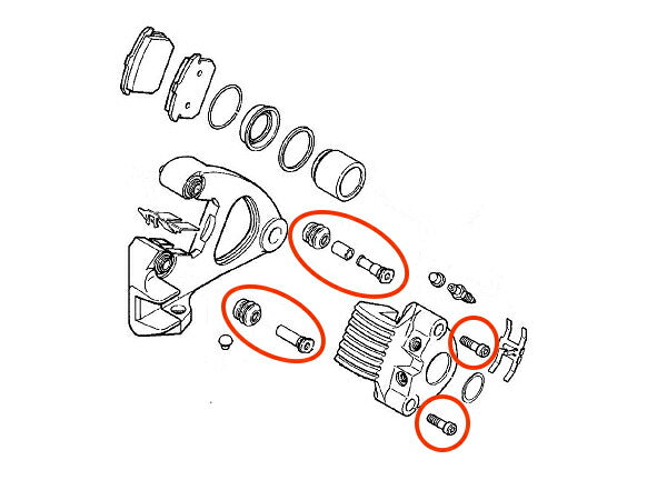 V-TWIN リアキャリパー ガイドピンキット FXR FXST FLST XL