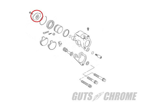 V-TWIN フロントキャリパーリテーニングパッド クローム