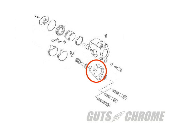 フロントキャリパーブラケット レフト クローム エボビッグツイン スポーツスター