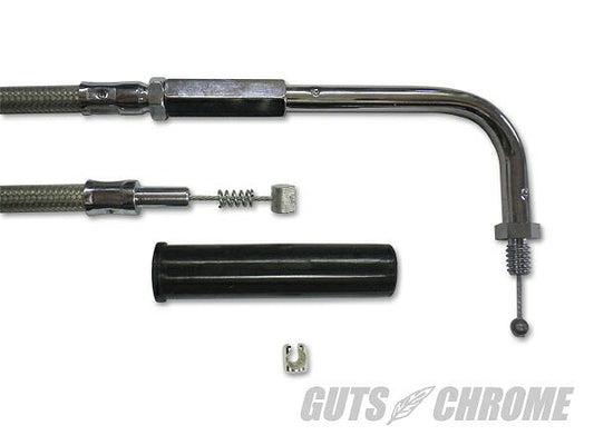 90-95年FXDソフテイル ステンメッシュ アイドルケーブル 10インチオーバー