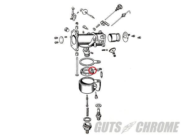 V-TWIN リンカートキャブレター フロートピボットボルト＆ナット ブラス 1941-65年 FL