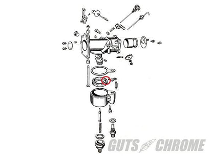V-TWIN リンカートキャブレター フロートピボットボルト＆ナット ブラス 1941-65年 FL