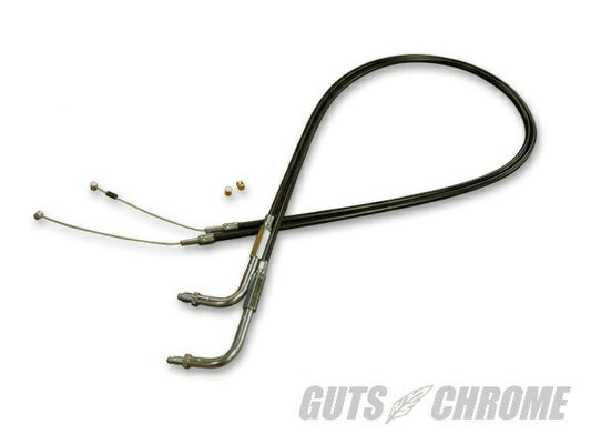 90-95年ビッグツイン スロットル/アイドルケーブルセット アウター41.5インチ(105cm)
