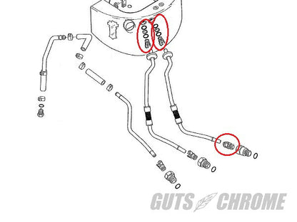 V-TWIN オイルラインリテーナー オイルタンク側 2個セット ソフテイル